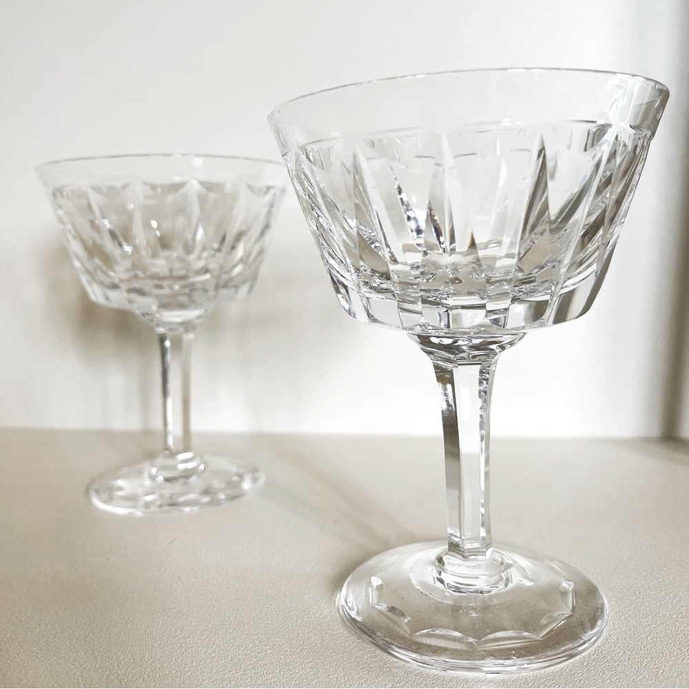 8 Vintage Stuart Crystal - Dartmouth champagne coupes